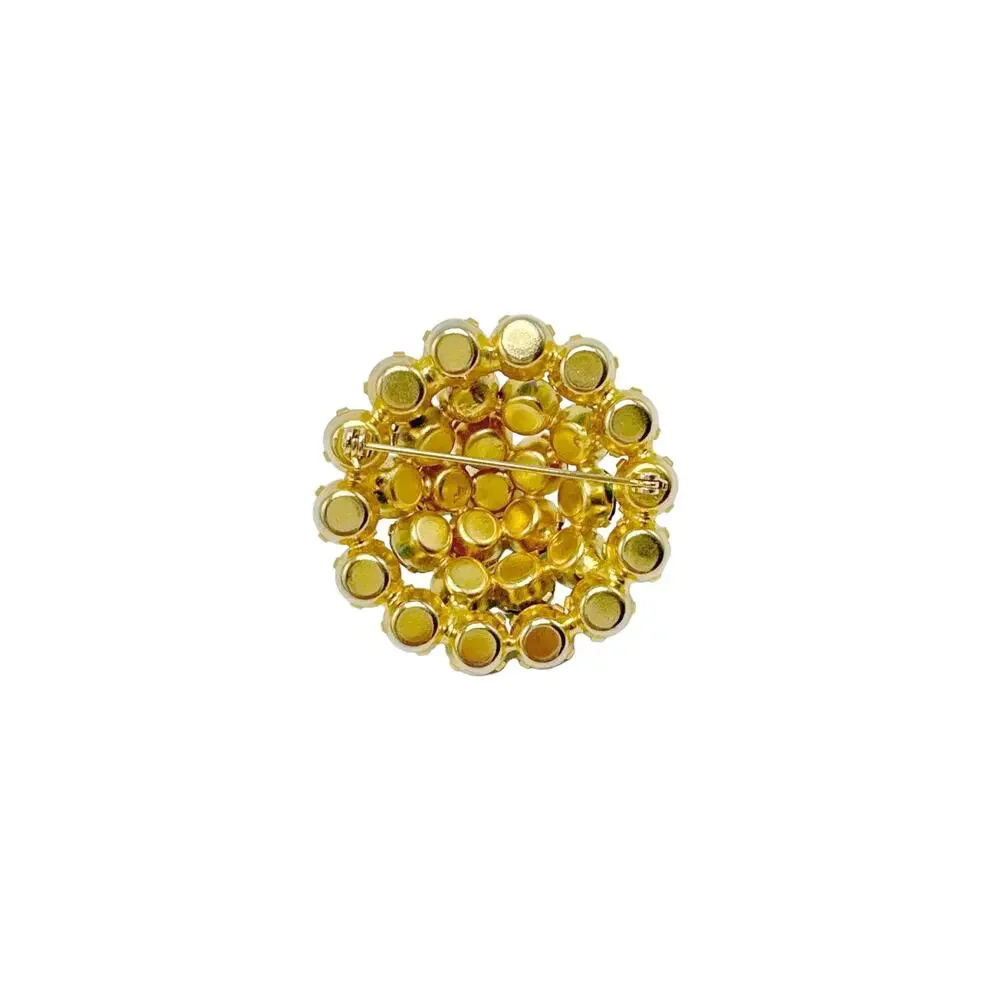 BROOCH Vintage Green Rhinestone Dome